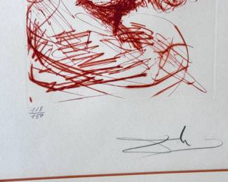 Signed Numbered Salvador Dali Rembrandt Van Rijn Etching Framed Art	Frame: 18x15in	113081

