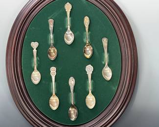 Sterling Silver Franklin Mint Love Spoons Limited Edition Collectors Set	Display:18x14.5in	119039
