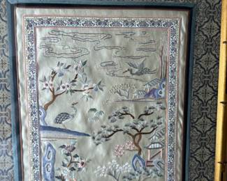 Framed Chinese Embroidered Silk Tapestry #3	17x14in	113086
