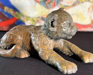 3pc Jiang Tie-Feng Bronze Leopard Family Sculpture Tie Feng Jiang TieFeng	Largest: 16 x 29.5 x 18in	513205
