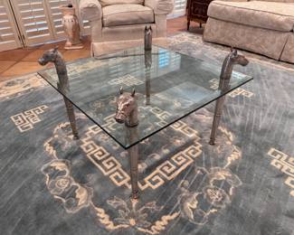Moroccan Horse Head Post End Table	23x30x30in	113088