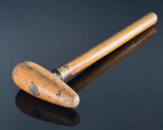 Antique  Lignum Vitae Plumbers Hammer Bossing Mallet	12.5x4.6x1.65in	124098
