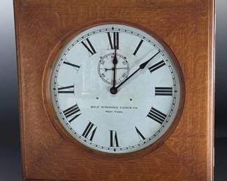 Antique SWCC Self Winding Clock Company New York Wall Clock Train/Subway Station Clock	21x21x6.5in	124061