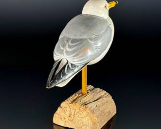 Robert Guge Carved Wood Bird Ring Billed Gull  Seagull	11in H	113103