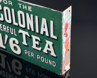 Antique Home & Colonial H&C Porcelain Double Sided Flange Sign Advertising	10x20x2in Gauge: 2mm	124031