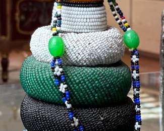 South Africa Ndebele Initiation Doll Folk Art Beaded African Fertility Doll #2	8.5in H	113005
