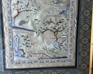 Framed Chinese Embroidered Silk Tapestry #3	17x14in	113086
