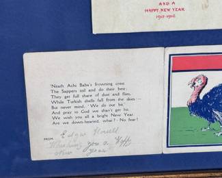 WWI 1915-1916 Gallipoli Christmas Card Framed Royal Monmouthshire Royal Engineer	Frame: 14x17x1in	124050