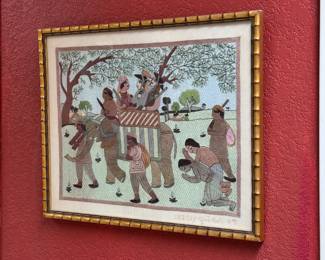Vintage Inda Silk Embroidery Art 47/250	Frame:13x16in	113072
