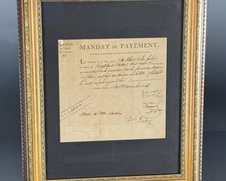 1806 Antique  New Orleans City Council Payment Mandate Document Framed	Frame: 17x14x1.25in	124082

