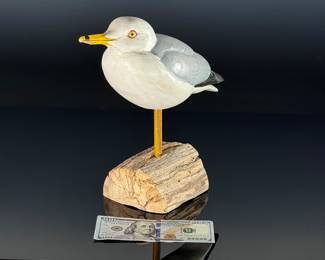 Robert Guge Carved Wood Bird Ring Billed Gull  Seagull	11in H	113103