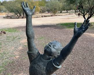 Life Size Life Size Boy Bronze Child Sculpture Roger Junk Statue Artist Made RJ 61.5in H x 23in W x 26in D	113122