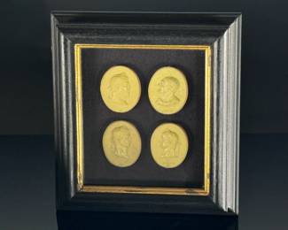 Set of 12 Framed 19th Century Grand Tour Intaglios Italian Neoclassical Cameos	Frame: 9.5x8.75x2in	124066