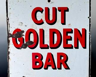 Wills's Cut Golden Bar Tobacco Porcelain Sign Enamel Advertising	36x24in 2.5mm	124042