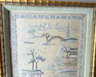 Framed Chinese Embroidered Silk Tapestry #2	14x12in	113085
