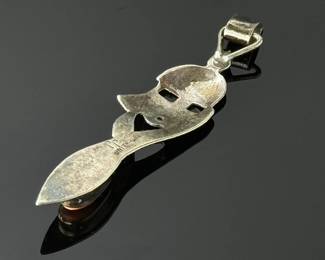 Jerry Johnson Navajo Mask Sterling Silver Multistone Inlay Pendant	54x13mm	112015
