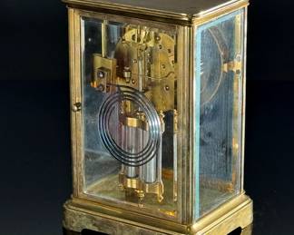 Antique Tiffany & Co French Brass Regulator Clock with Mercury Pendulum	9x6x4.75in	124064