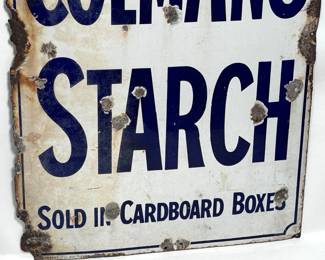 Insisted Upon Having Colman's Starch Porcelain Sign Advertising Enamel	36x24in  Gauge: 3mm	124047

