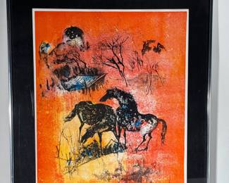 Signed Numbered Hoi Lebadang Lithograph Collectors Guild Horses Framed Art Litho	Frame: 26x22x0.5in	119002
