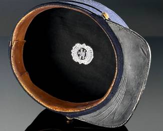 Late 1800s US Military Kepi Hat GF Foster Son & Co 20th Infantry Regiment E Company	3.5x7.75x9.25 Size: unmarked 6.5?	124112