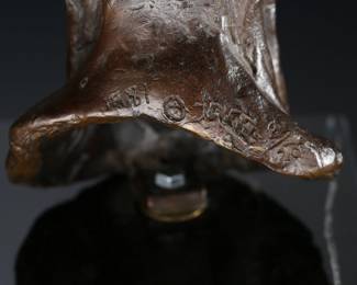 Mahatma Gandhi Bronze Bust Sculpture 1981 Martine Vaugel On Marble Base	14x9x8in	124001
