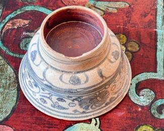 Antique Southeast Asian Ceramic Bowl Vietnamese Pottery	2.75in H x 4.75in Diameter	113037
