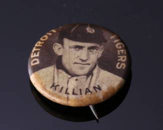 1910–12 Sweet Caporal Baseball Pin Back Coin Button Ed Killian Detroit Tigers	0.85in Diameter	119025
