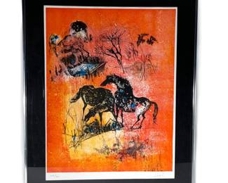 Signed Numbered Hoi Lebadang Lithograph Collectors Guild Horses Framed Art Litho	Frame: 26x22x0.5in	119002
