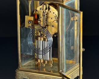 Antique Tiffany & Co French Brass Regulator Clock with Mercury Pendulum	9x6x4.75in	124064
