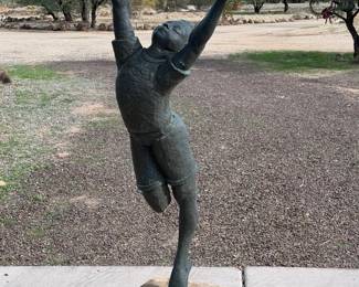 Life Size Life Size Boy Bronze Child Sculpture Roger Junk Statue Artist Made RJ 61.5in H x 23in W x 26in D	113122