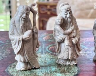 3pc Chinese Feng Shui Fuk Luk Sau Alabaster Gods of Wealth Statues	3.5in h	113039
