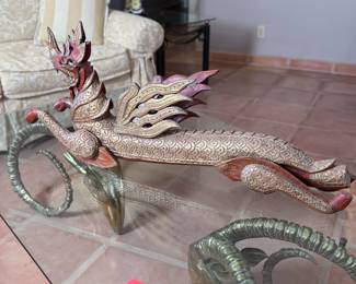 A Southeast Asian Makara Dragon Laotian	18x10x47in	113059