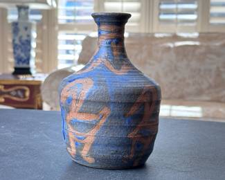 Vintage Studio Glazed Stoneware Pottery Vase	6.5in H	113006
