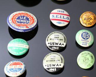 Lot of 28 Vintage Labor Union Pin Back Button Pins Steel Workers Boiler Makers 1930s-1960s	Largest: 1.75in Diameter	119030

