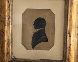 1828 Antique Silhouette Painting Gentleman's Profile	Frame: 9.5x8.5in	124055