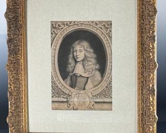 Antique Portrait of Charles Paris d’Orléans Duke of Longueville Jean Lenfant Engraver Litho Engraving Framed	Frame: 27.25x23.25x2.75in	124081
