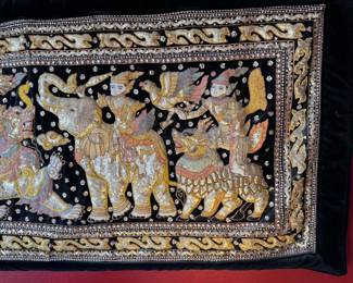 Burmese Kalaga Wall Tapestry Hand-Embroidered	33x63in	113061