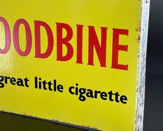 Woodbine The Great Little Cigarette Double Sided Porcelain Flange Sign Enamel Advertising	14x21.25x2in 3mm gauge	124032