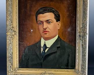 Antique Oil Painting Portrait Fred Bretten	Frame: 25.25x21.5x2.5in Canvas: 20/25x16in	124084
