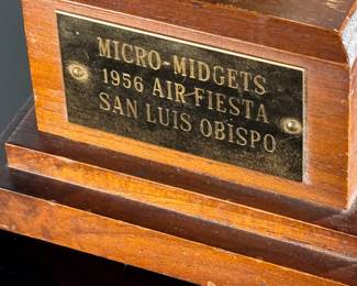1956 Vintage Micro Midgets Race Trophy Air Fiesta San Luis Obispo	10.75x4x3.875in	124117

