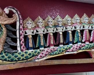 Large Balinese Carved Wood Dragon Boat	15x60x2in	113074
