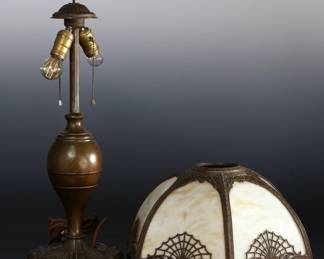 Antique Bronze Slag Table Lamp	22.5in H x 17in Diameter	124108
