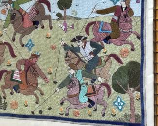 Vintage Inda Silk Embroidery Art  55/250	Frame:13x16in	113073
