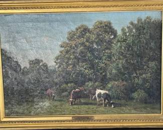 1912 Original Oil Painting George Arthur Hays Chestnut Tree in Bloom Framed Art	Frame: 14.5x20.5x1in Image:12x18in	124052