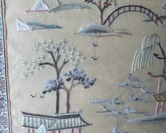 Framed Chinese Embroidered Silk Tapestry #2	14x12in	113085
