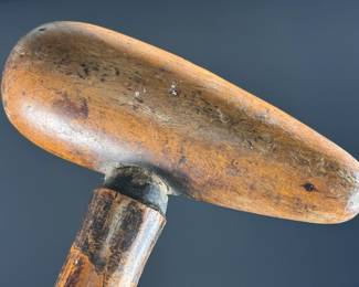 Antique  Lignum Vitae Plumbers Hammer Bossing Mallet	12.5x4.6x1.65in	124098
