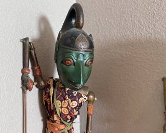 3pc Antique Indonesian Wayang Golek Hand Crafted Stick Rod Puppet Javanese	Longest: 28in	113045