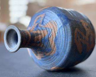 Vintage Studio Glazed Stoneware Pottery Vase	6.5in H	113006
