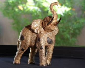Jiang Tie-Feng Golden Elephant Bronze Sculpture Statue Fingerhut Tie Feng Jiang TieFeng	18x6.5x17in	513207
