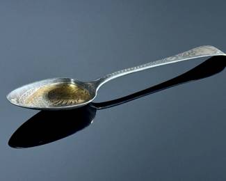 Etched Silver Plate Spoon	8.65in	124122